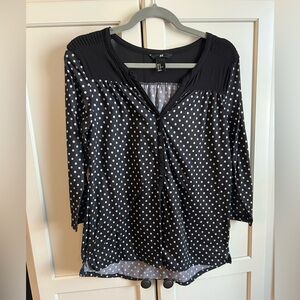 H&M Black and White Polka Dot Blouse